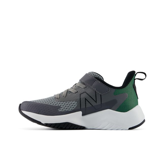 Medial profile of the New Balance Rave Run v2 in slate grey with a white midsole