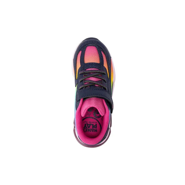 Upper of Stride Rite Kids Lighted Phantom Sneaker in Rainbow with Light Up feature