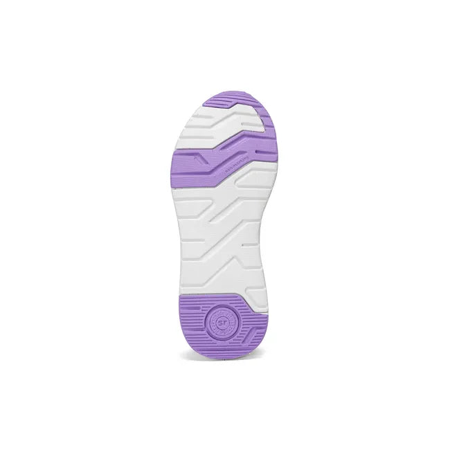 Sole of Stride Rite Kids’ Player 2.0 Sneaker in White Mesh with velcro adjustable strap