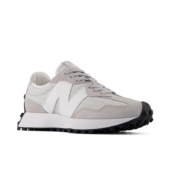 Pair of New Balance 327 sneakers in pale grey and white