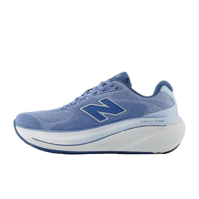 Medial view of New Balance Fresh Foam X 860 V15 in fairweather blue showing synthetic mesh upper and Stability Plane