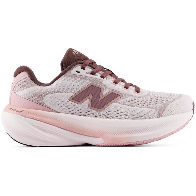 New Balance Fresh Foam X 860v15 in pale pink with deep maroon overlays, lateral view
