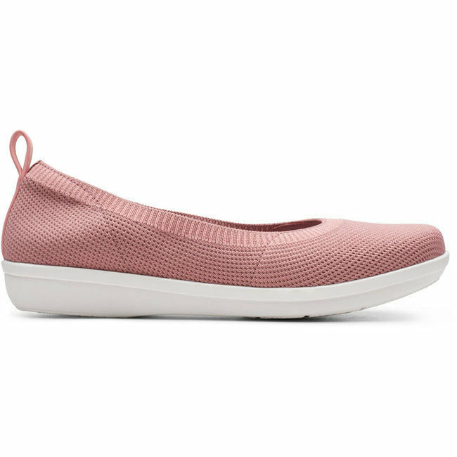 Clarks Women's Ayla Paige Slipon Flat Skimmer Mauve Textile Upper CLARKS FOOTWEAR Roderer Shoe Center