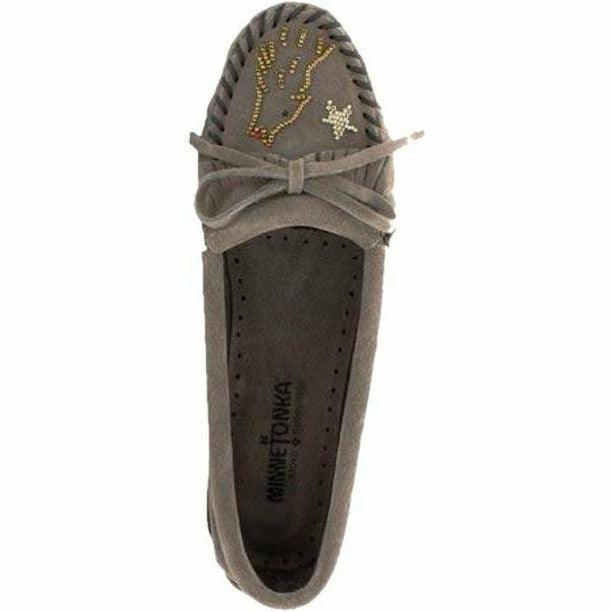 Minnetonka Moccasin Moko Moc Gray MINNETONKA FOOTWEAR Roderer Shoe Center