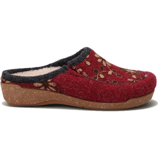 Taos Women's Woolderness 2 Slipper Clog Boiled Wool Cranberry TAOS FOOTWEAR Roderer Shoe Center