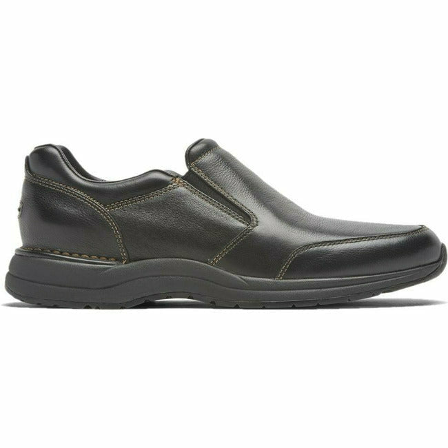 Rockport Men's Edge Hill II Double Gore Slip On Casual Black Leather ROCKPORT FOOTWEAR Roderer Shoe Center