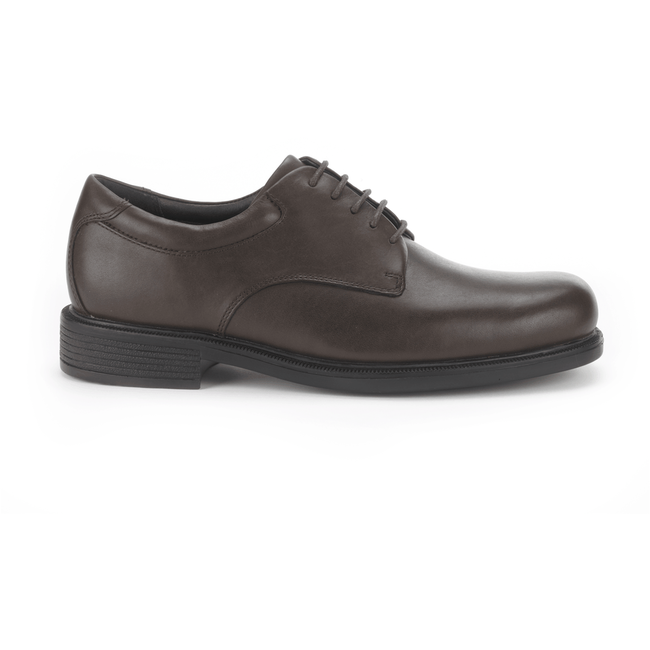 Rockport Men's Margin Classic Plain Toe Oxford Brown Leather Laceup ROCKPORT FOOTWEAR Roderer Shoe Center