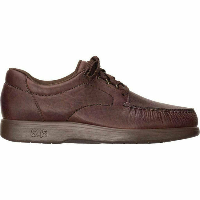 SAS Men's Bout Time Moc Toe Laceup Casual Oxford Mulch Leather SAS FOOTWEAR Roderer Shoe Center