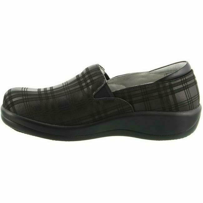 Alegria Women's Keli Loafer Comfort Clog Work Shoe Black Plaid Leather ALEGRIA FOOTWEAR Roderer Shoe Center