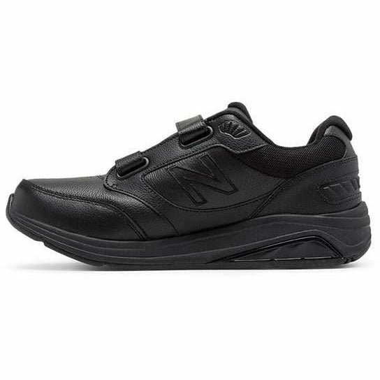 Medial side of Black New Balance Men's 928 Stability Walking Shoe Velcro with Rollbar