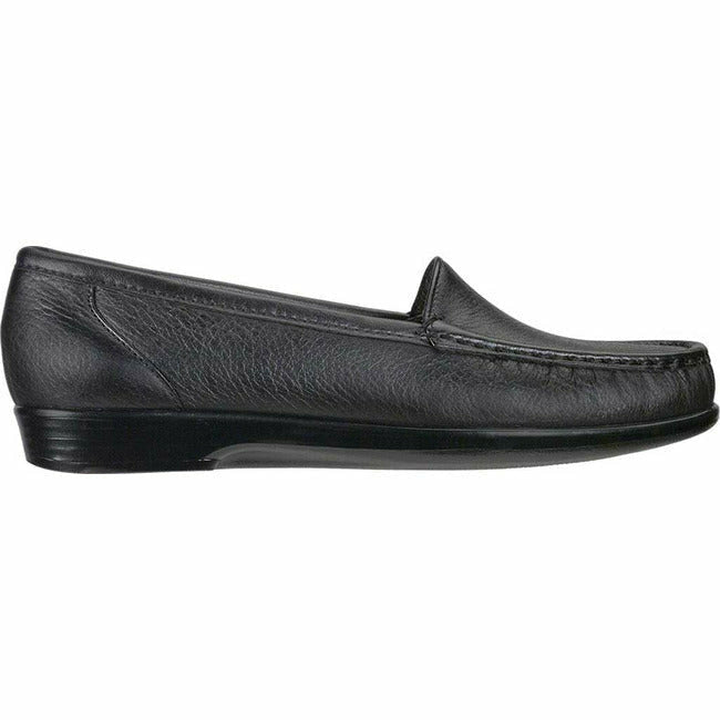 SAS women's Simplify slip on moc toe loafer shoe Black Leather SAS FOOTWEAR Roderer Shoe Center